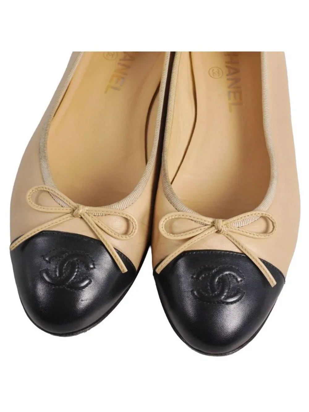 Chanel Pumps Ballerina Ribbon CC Logo Flat